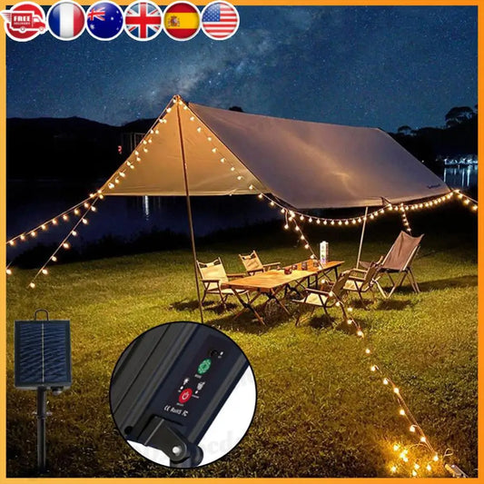 Solar Panel Controller with Remote for Christmas Garden LED String Copper Light for Outdoor Garden Decoration