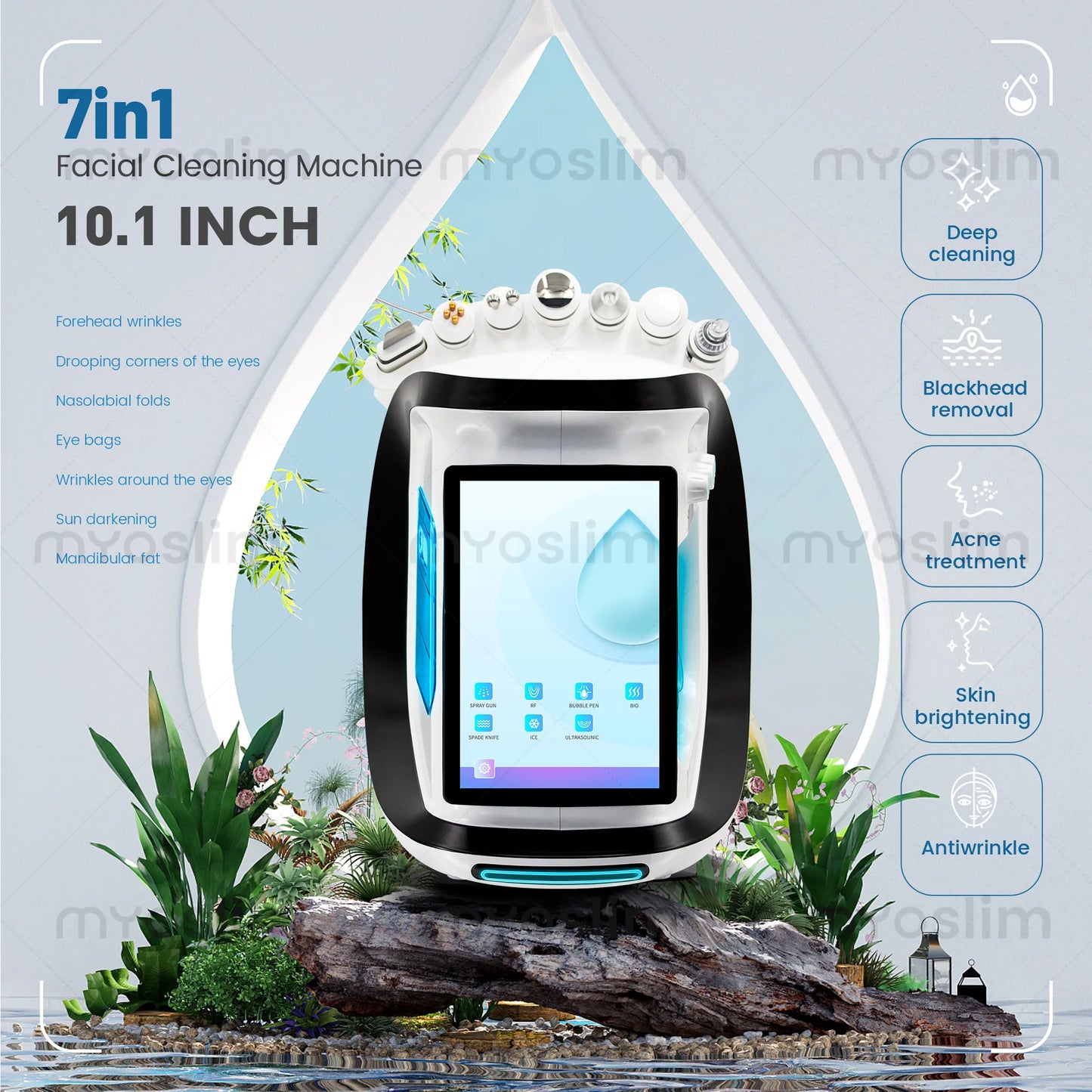 The Latest Generation Small Bubble Dermabrasion Machine - 8 In 1 Aqua Facial Peel, BIO Facial Wrinkle Remover & Skin Cleansing,