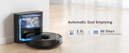 Lubluelu SL60 Max 3-in-1 Robot Vacuum Mop - 5000Pa Suction Pet Hair Long Hair Friendly LDS9.0 LiDAR 24 No-Go Zones APP Control