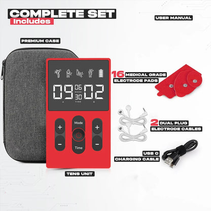 TENS Meridian Massager EMS Multifunctional 12 Modes 36 Levels Intensity Timed Dual Channel Output Muscle Relaxation