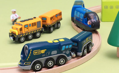 Remote Control Train with Magnetic Connection, Battery Operated Train for Toddlers, Compatible with Thomas, Brio, Chuggington