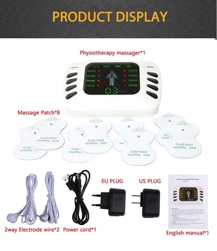 Electric Massager with 8 Massage Modes TENS Low Frequency Pulse EMS Muscle Stimulator for Relaxation