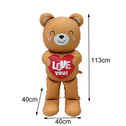 Valentine's Day Foil Balloon Decor Teddy Bear Foil Balloon Love Balloon Heart Balloons for Valentines Wedding Party Decor