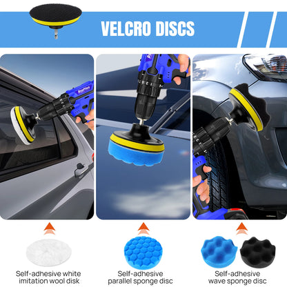 Car Detailing Brush Set, Kit, Brushes, Cleaning Windshield Tool, Professional Care kit - Wash for Interior Exterior Wheels