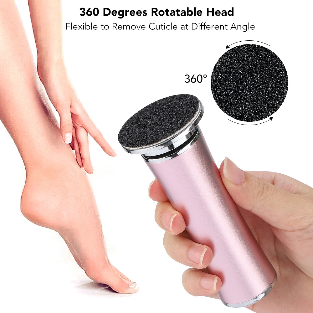 Wireless Foot Care File Leg Heels Remove USB Rechargeable Dead Skin Pedicure Tool with Replacement Sandpaper Foot Care Tool