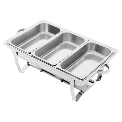 Stainless Steel Chafing Dish Buffet Set Rectangular Catering Chafer Warmer Buffet Dishes Warming for Restaurants, Buffets
