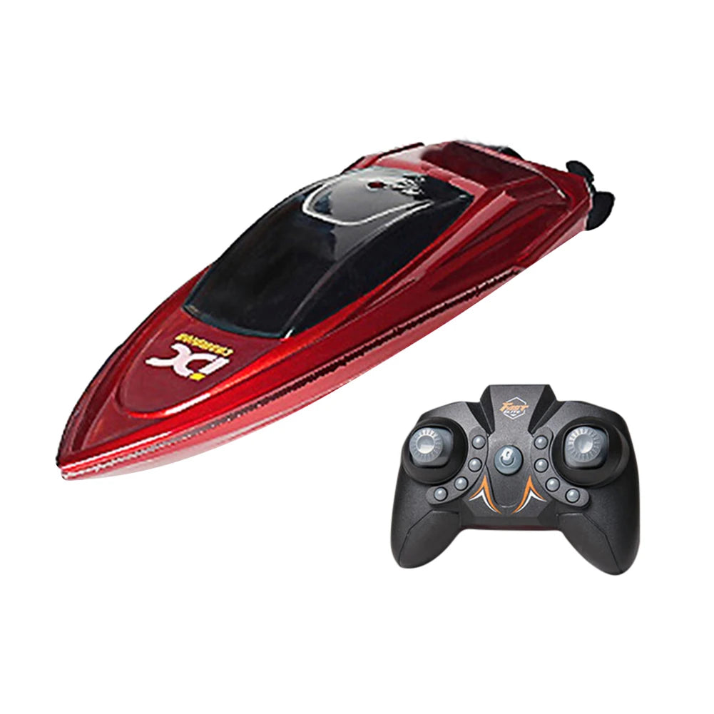 Waterproof 2.4GHz RC Boat High Speed Electric Ship Water Model with LED Lights Children Remote Control Ship Toy