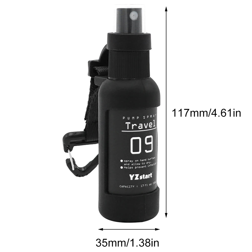 50ml Mini Fine Mist Spray Bottles Travel Bottle with Tactical Hook Strap Refillable Spray Bottle for Outdoor Camping for Liquid