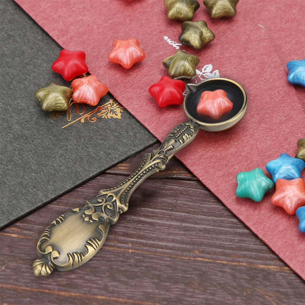 Fire Paint Sealing Wax Spoon Metal Melting Firing Stamp Envelopes Greeting Cards