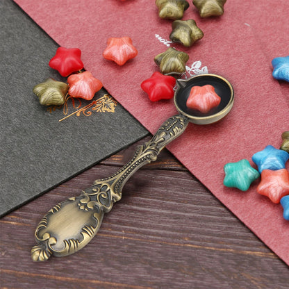 Fire Paint Sealing Wax Spoon Metal Melting Firing Stamp Envelopes Greeting Cards