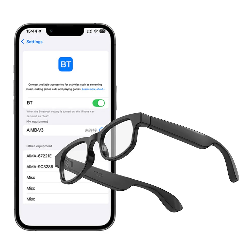 AI Translation Smart Audio Sunglasses Built-in Mic & Speakers BT Glasses for Office Driving Cycling Outdoor Sports