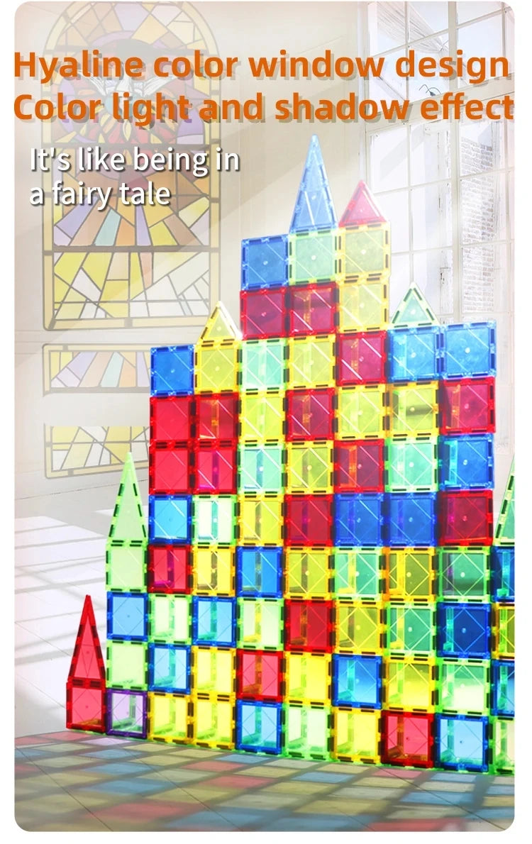 Magblock 86pcs Magnetic Building Blocks Construction Set Magnet Tiles Boys Girls Montessori Educational Game Toys For Kids Gifts