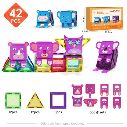 Magnetic Building Blocks Set Construction Game Children Montessori Educational Magnets Toys Magnetic Tiles For Toddlers Gift