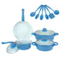 12-Piece High-Quality Non-Stick Cookware Set Deep Frying Pan with Lid Milk Pot Maifan Stone Frying Pan Cooking Pot Set