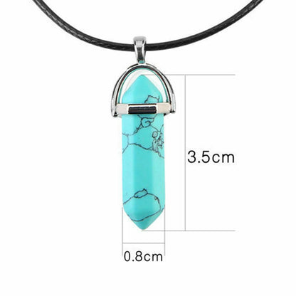 Quartz Chakra Crystal Healing Point Cut Gemstone Pendant Reiki Necklace Gift UK