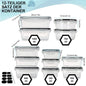 12pc Sealed refrigerator storage box with lid crisper Food Retain Freshness Transparent Storage Jar lunch box with lid