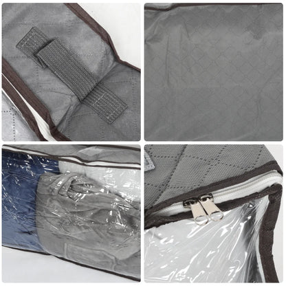 2pcs Underbed Quilt Storage Bag Organizer Wardrobe Clothes Dust Moisture-proof Finishing Bag Foldable Storage Box 90L