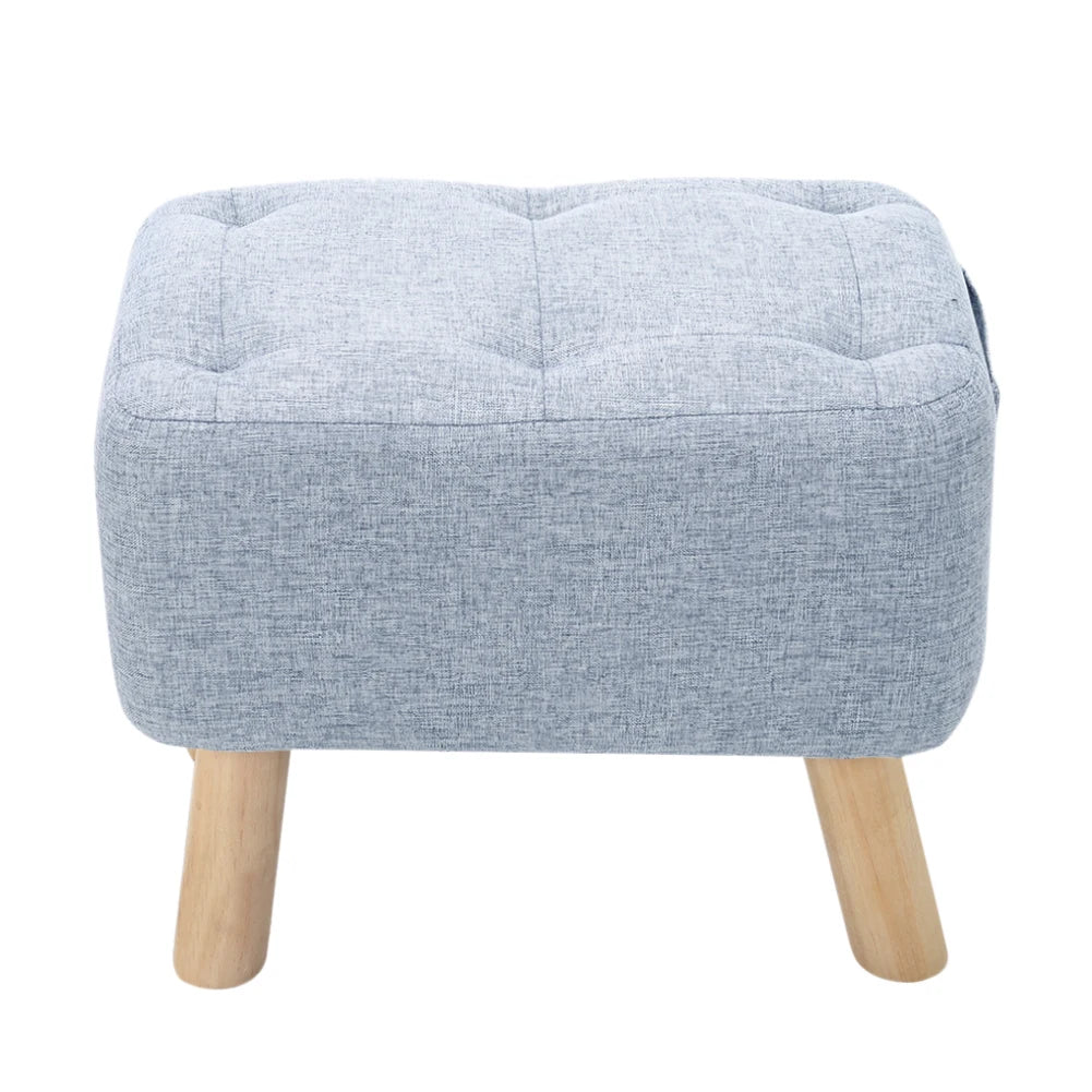 【Breeins】Linen Upholstered Ottoman Footstool with Pocket Chair Sofa Home Decoration