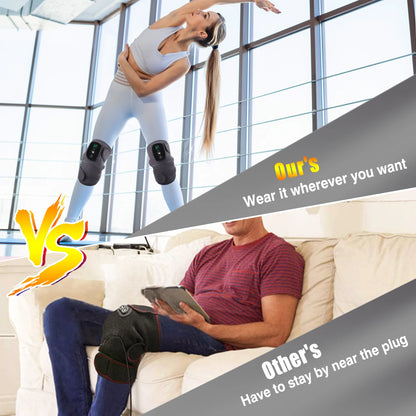 Eletric Heating Knee Massage Device Vibration Knee Pads for Shoulder Elbow Joint Warm Massage Thermal Knee Pad Blood Circulation