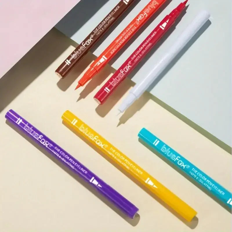 12 color liquid eyeliner liquid pen set, various special makeup, facial paint pen,multi-purpose, multi-color, smooth, waterproof