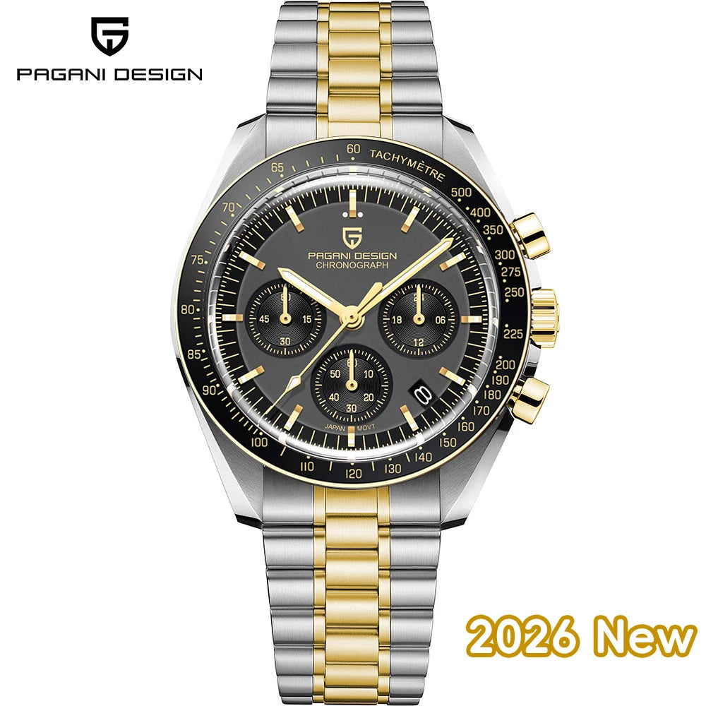 PAGANI DESIGN 2024 New V5 PD1701 Men's Watches Luxury Quartz Watch Men Sport Speed Chronograph AR Sapphire glass 100M Waterproof