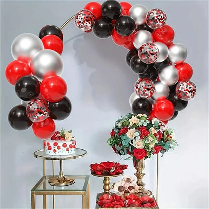 32pcs Balloon Set with Red and Black Balloons Colorful Confetti Balloons Wedding Valentine's Day Birthday Party Balloon New Year