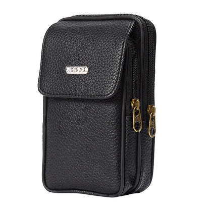 Men Cell Phone Waist Case Bag Pouch Leisure Small Leather Mobile Phone Belt Clip Bag Belt Pouch Leather Cell Phone Holster