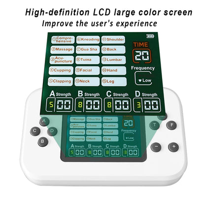 Electric Muscle Stimulator EMS & TENS Unit Pulse Massager for Back Neck Shoulder Knee Joints Full Body Relax 15 Modes 4 Output