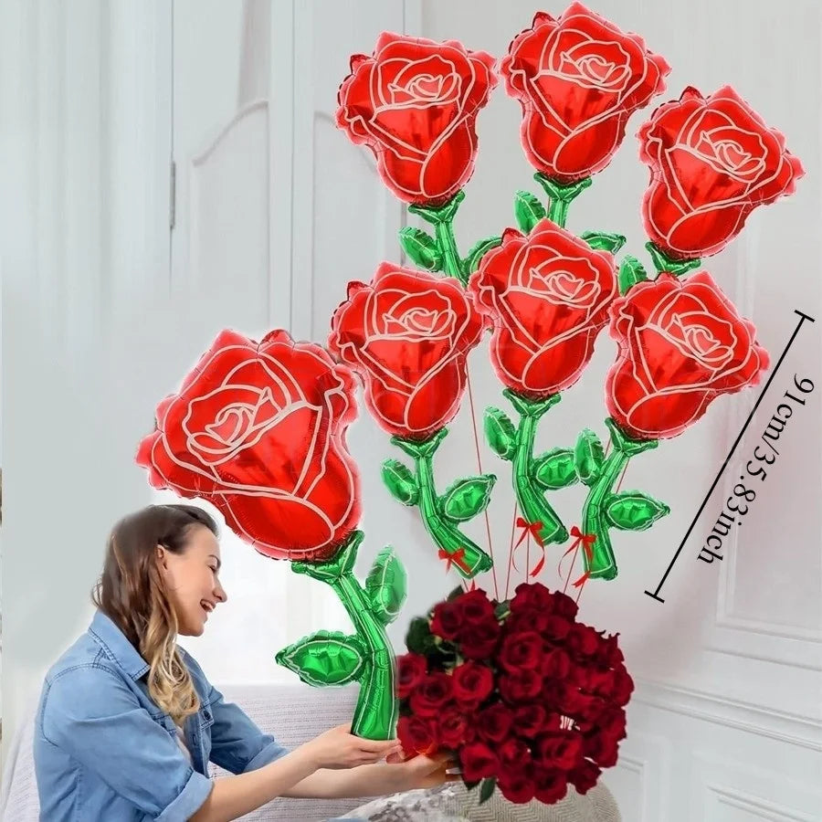 60in Standing Cute Love Teddy Bear-Shaped Balloon for Romantic Valentine's Day Proposal Wedding Birthday Party Decoration