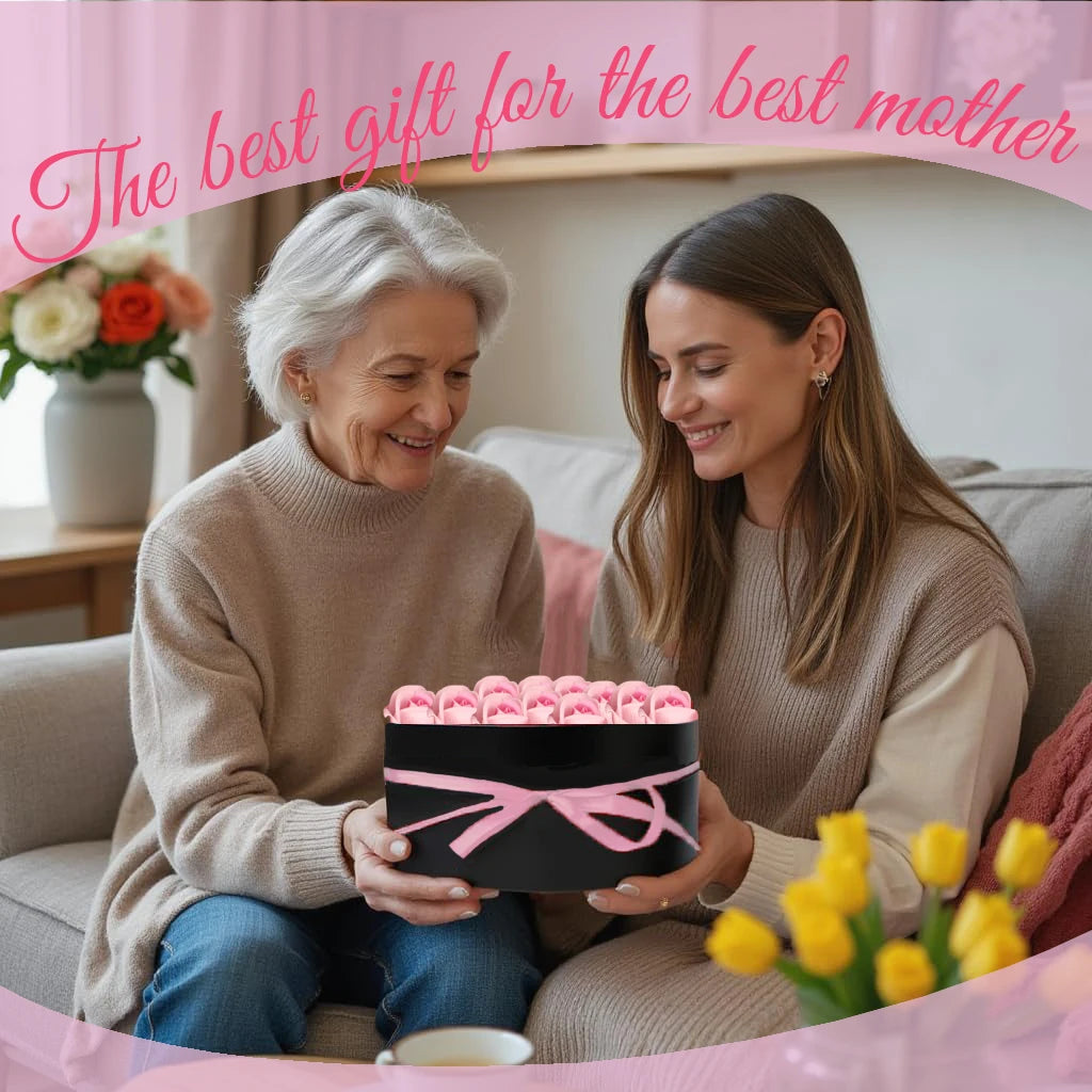 18/24PCS Heart Shape Roses Gift Box for Valentines Day Gifts Flowers Heart Shape Box for Her Mathers Day Forever Flower Birthday