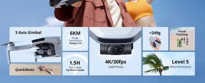 Potensic C0 Mini Drone 3 Axis Gimbal 6KM GPS 4K Professional Camera Drones Brushless RC Toy Quadcopter for Travel Gifts ATOM