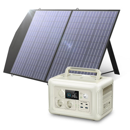 ALLPOWERS Solar Panel kit 100W 140W 200W Portable Solar Charger with Portable Power Station 600W  LiFePO4 Battery Generator UPS