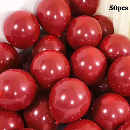 50Pcs 10Inch Double-Layer Pomegranate Red Balloon,for Wedding, Birthday, Anniversary, New Year, Christmas, Valentine's Day Decor