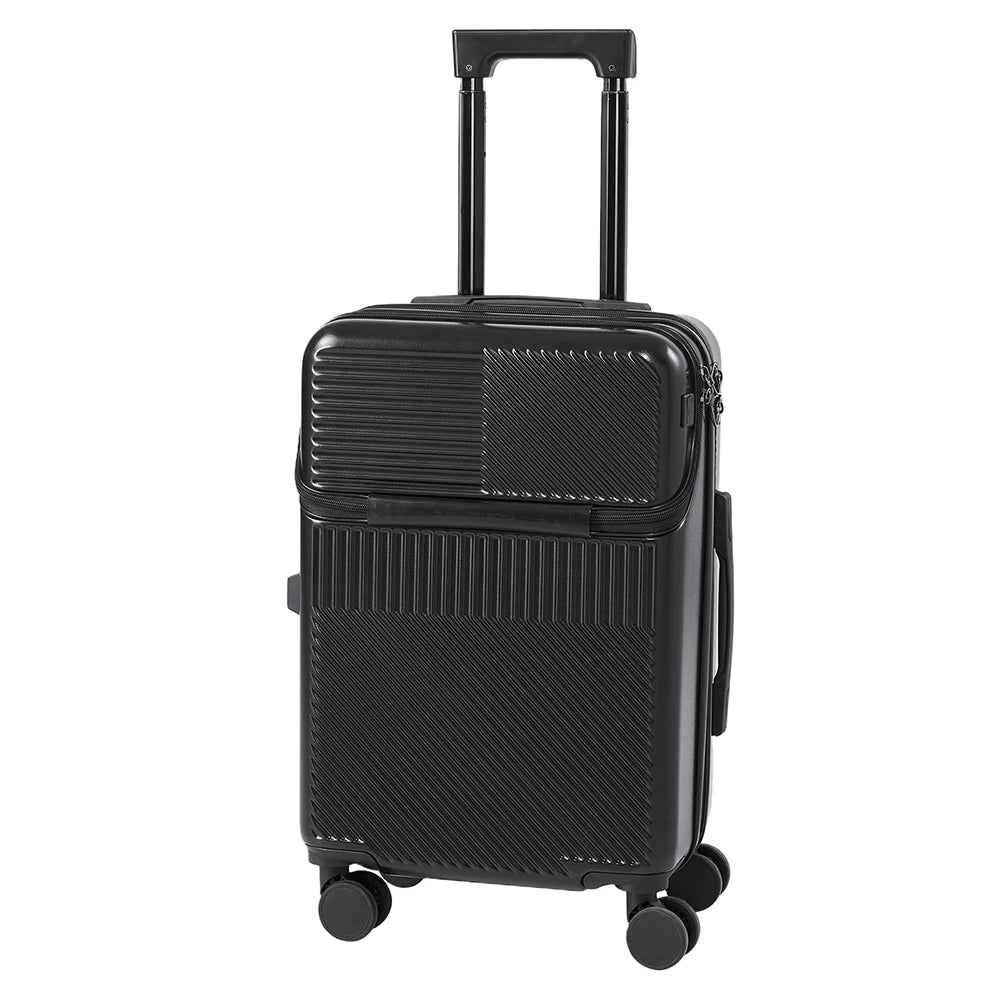【Sheonly】20 Inch Front Opening Suitcase with TSA Lock and USB Charging Port