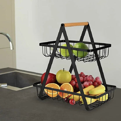 New Detachable Stainless Steel Fruit Basket Kitchen Living Room Desktop Storage Rack Bread Basket Portable Fruit Bowl