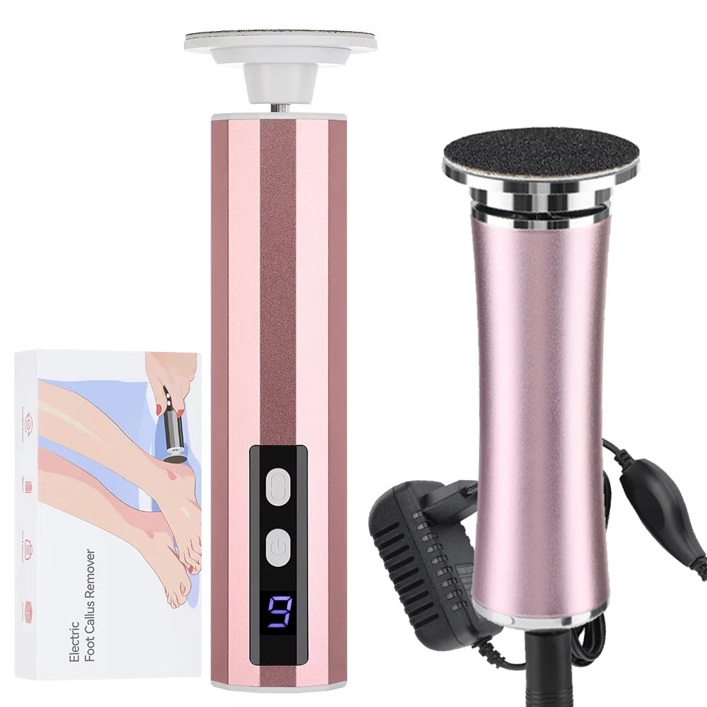 Wireless Foot Care File Leg Heels Remove USB Rechargeable Dead Skin Pedicure Tool with Replacement Sandpaper Foot Care Tool