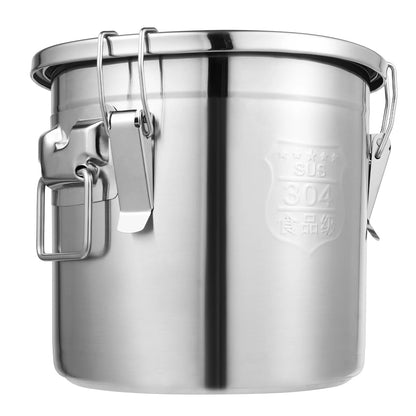 6L/12L Food Storage Bucket，Household Kitchen 304 Stainless Steel Bean Cereal Rice Container Airtight Canister Pail with Lid