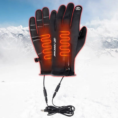Winter Gloves Men Women Heating Warm Touchscreen Gloves USB Winter Electric Heated Gloves Hiking Skiing Fishing Cycling Mittens