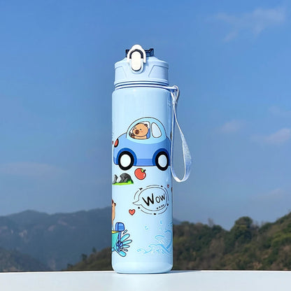 700ml Capybara Cute Water Cup with Straw & Handle Kawaii Travel Water Bottle Large Capacity Drinking Bottle for Fitness Sports