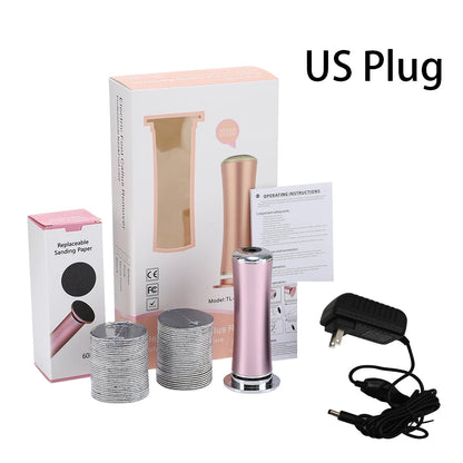 Wireless Foot Care File Leg Heels Remove USB Rechargeable Dead Skin Pedicure Tool with Replacement Sandpaper Foot Care Tool