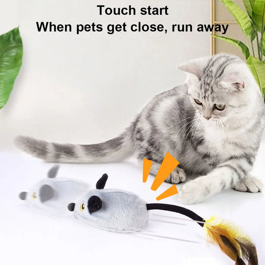 Interactive Cat Toy Mouse Rechargeable Moving Automatic Cat Toys Cat Mouse Toy Electric Mouse Cat Teaser Toys for Indoor Cats