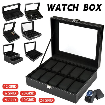 6/9/10/12/20/24 Watch Box Case Storage Display Jewelry Case Organiser for Gift UK