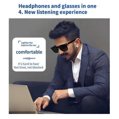 Smart Glasses AI Voice Assistant Camera Glasses BT Audio Glasses (Sunglasses)