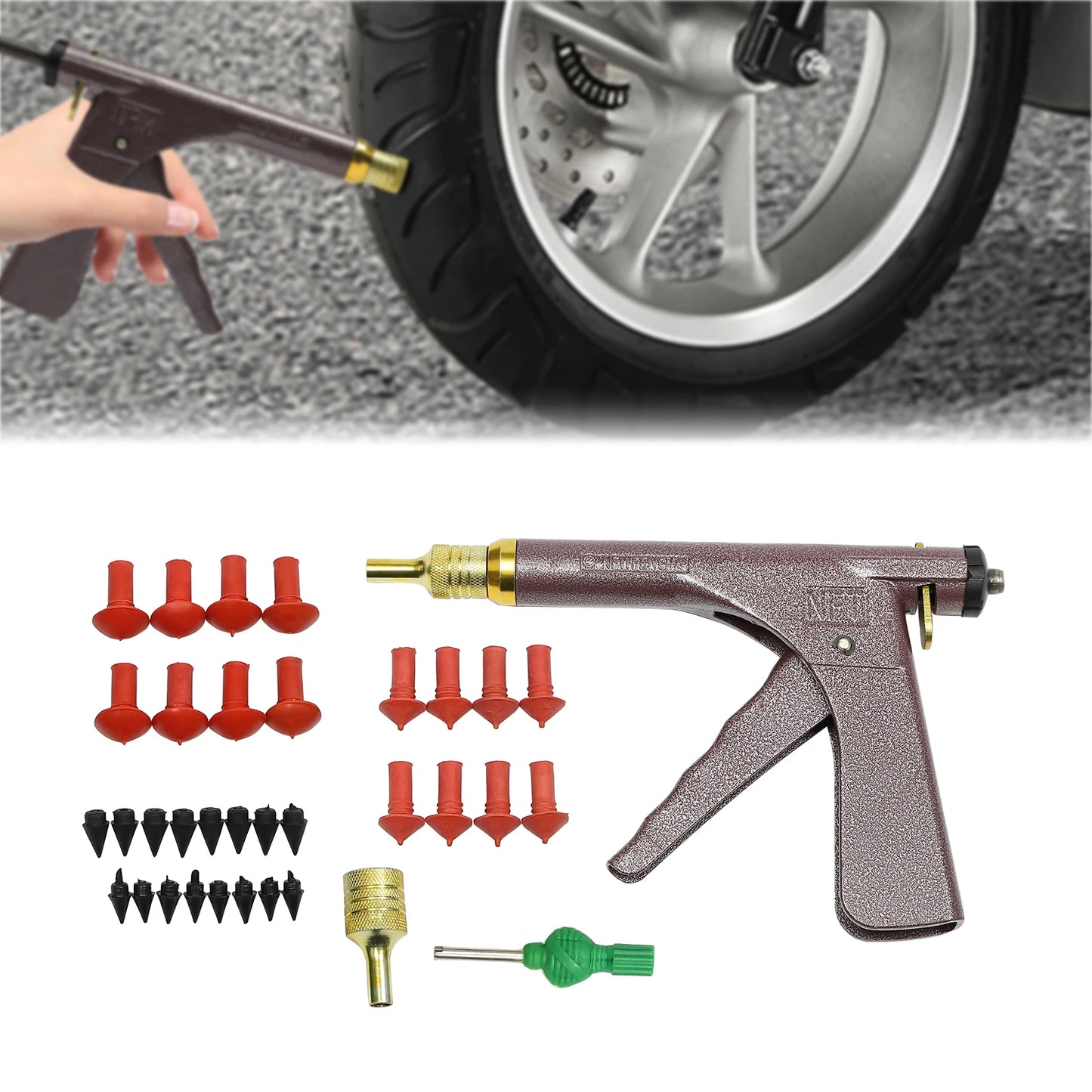 Car Tire Repair Kit Lightweight Puncture Plug Tool Tyre Puncture Emergency for Tubeless Tire Probe Tool Repair Toolbox