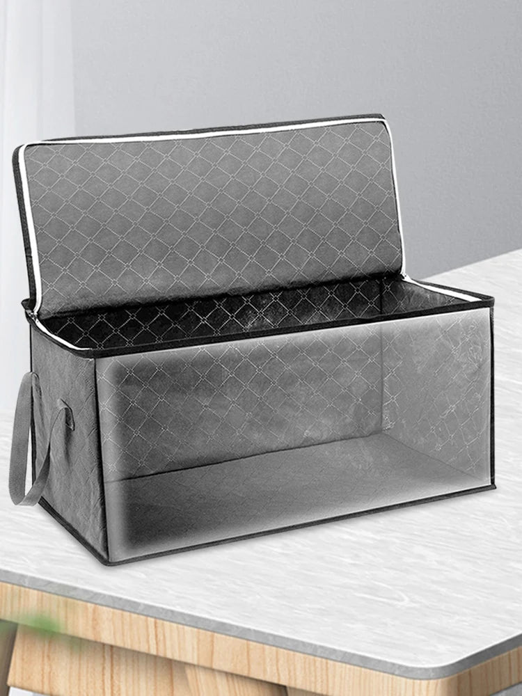 Foldable Blanket Storage Bags Clothes Storage Organizers with Sturdy Zippers Sweater Quilts Organizer for Organizing Blanket