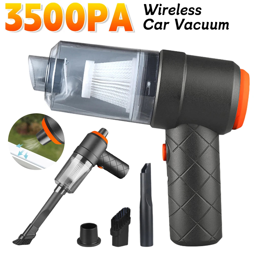 Portable Wireless Car Vacuum Cleaner 3500PA Wireless Vacuum Cleaner Dual Use Car Cleaner for Home Keyboard 120W Powerful Vacuum
