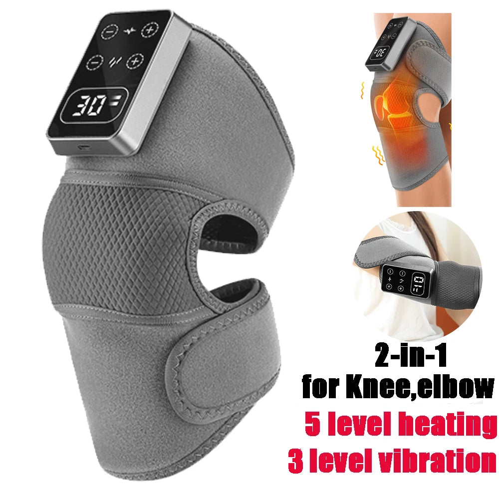 Eletric Heating Knee Massage Device Vibration Knee Pads for Shoulder Elbow Joint Warm Massage Thermal Knee Pad Blood Circulation