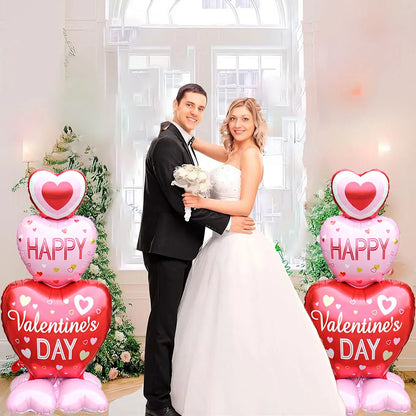 2-Pack 60inch Base Balloons for Valentine's Day, Foil Balloons, Suitable for Birthday Parties, Valentine's Day, Engagement Weddings, Anniversaries, Wedding Parties, Candlelight Dinners, Balloon Decoration Arrangements, Confes