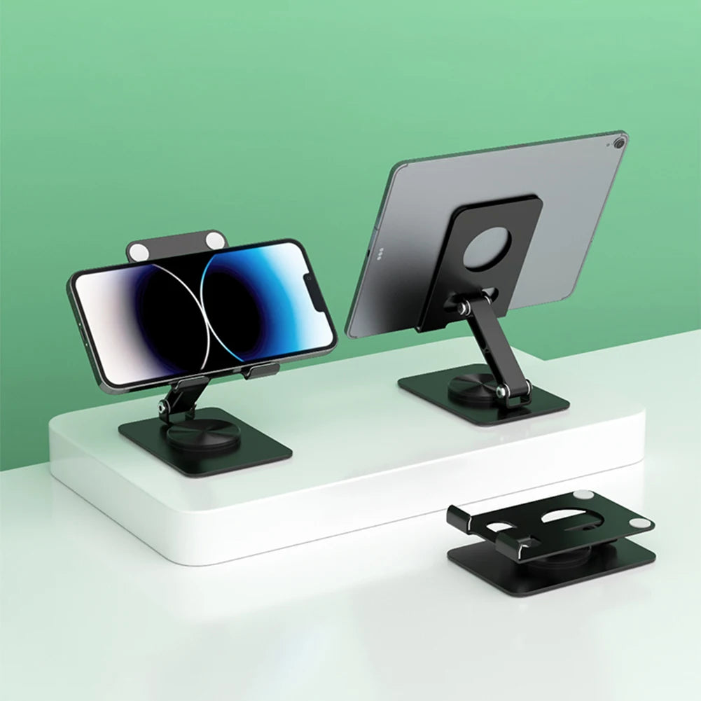 Cell Phone Stand for Desk Desktop Phone Holder Foldable with 360 Rotating Base for iPhone 16 15 14 13 Pro Pro Max