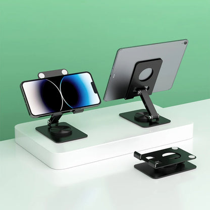 Cell Phone Stand for Desk Desktop Phone Holder Foldable with 360 Rotating Base for iPhone 16 15 14 13 Pro Pro Max